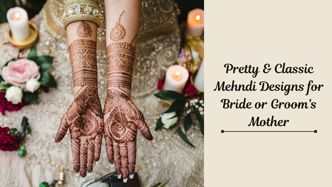 Pretty & Classic Mehndi Designs for Bride or Groom's Mother by PepaBai