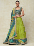 Green Georgette Lehenga With Bandhani Work from PepaBai