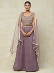 Mauve Georgette Lehenga With handwork Embroidery - PepaBai