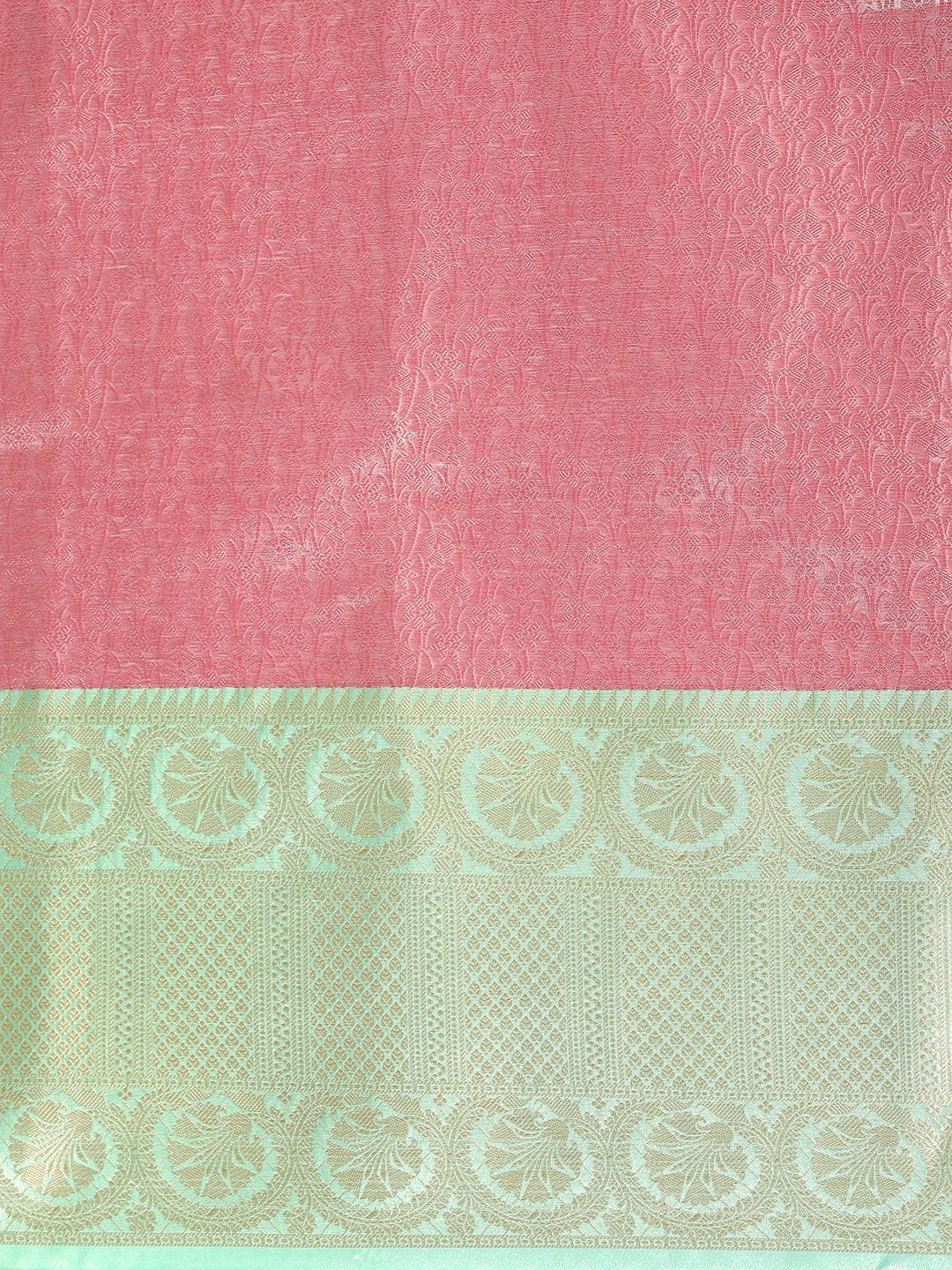 Pink Soft Kubera Saree with Blouse Piece - PepaBai